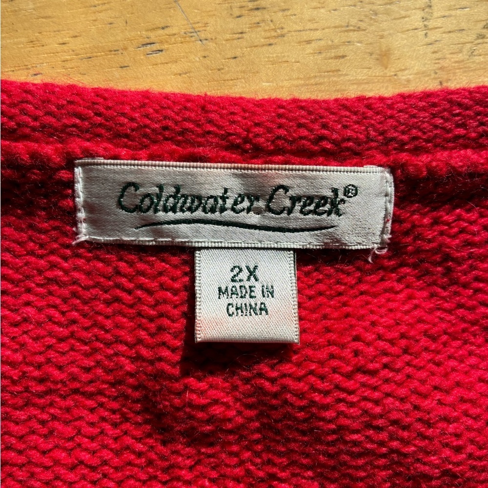 Coldwater Creek Red Christmas Tree Sweater2X - Picture 5 of 9
